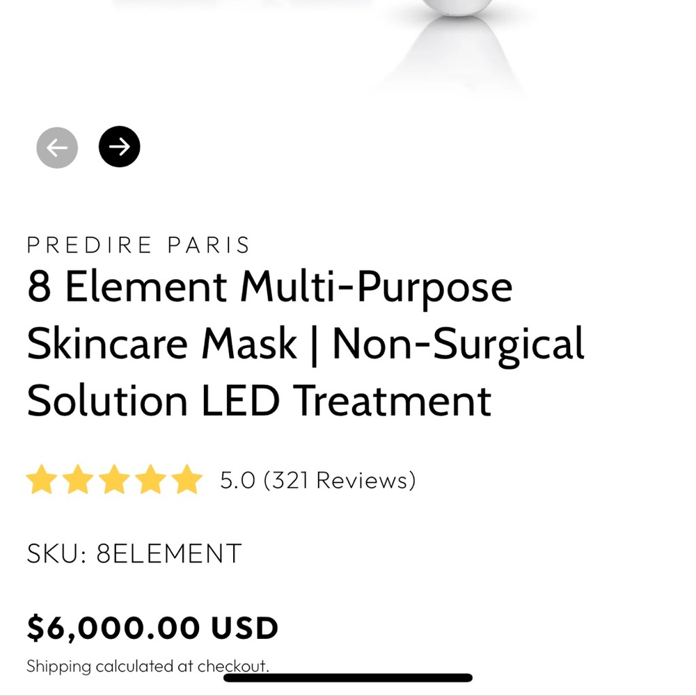 NEW IN BOX! Never used! Predire Paris LED Skincare Mask - White